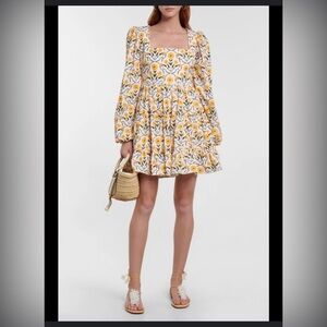 Agua by Agua Bendita Floral White and Yellow Dress